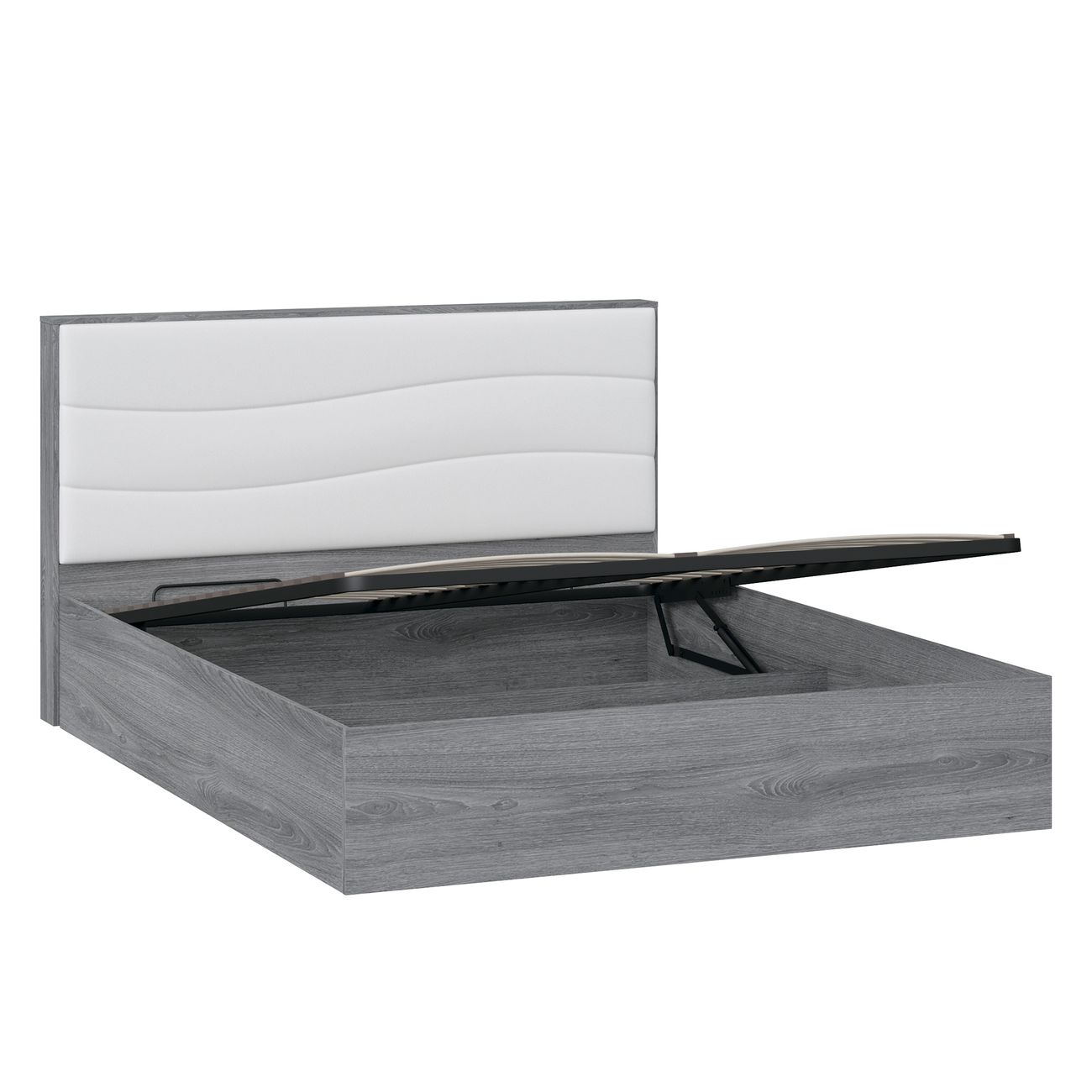 Кровать с подъемным механизмом Трия Миранда (1600) Дуб Гамильтон/Белый глянец