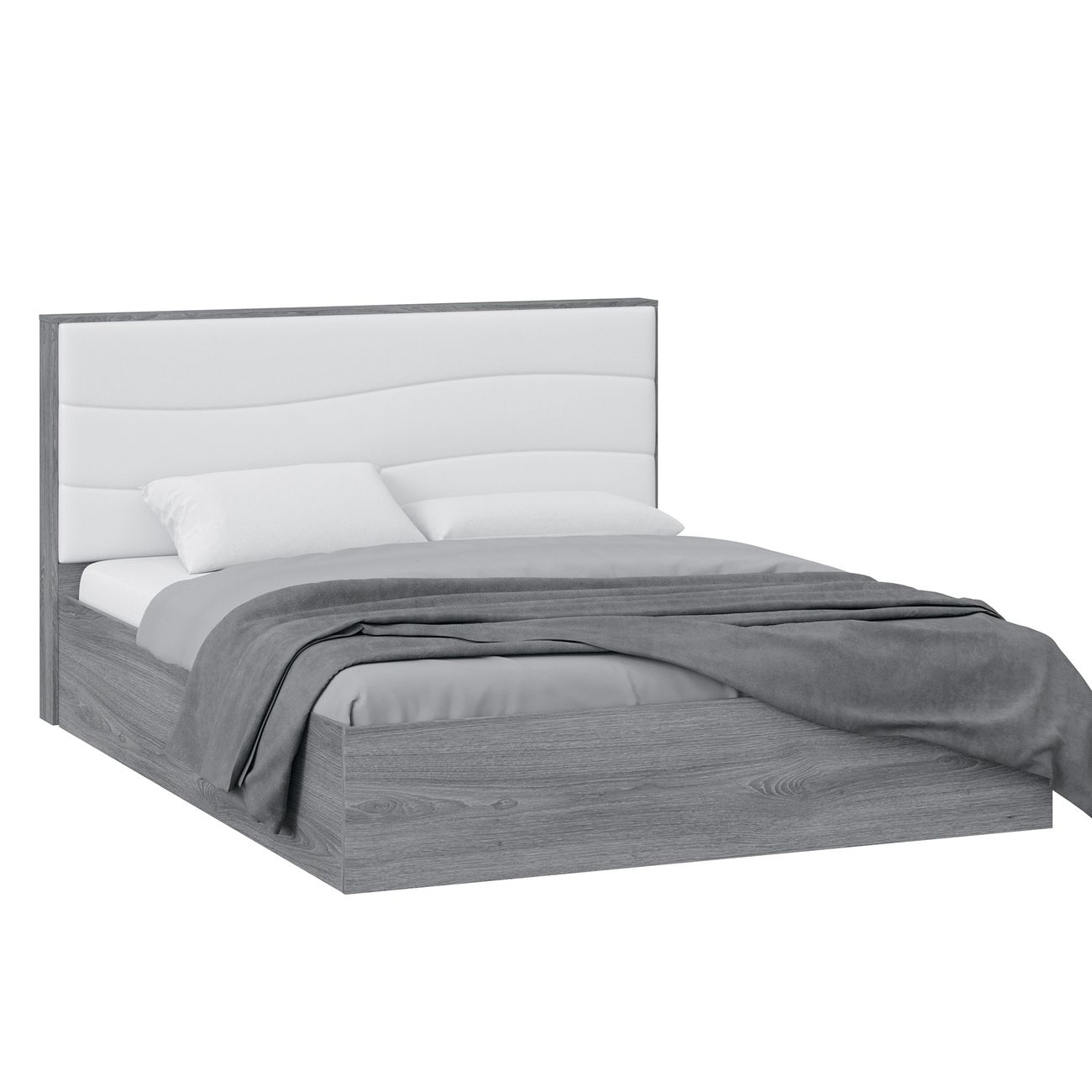 Кровать с подъемным механизмом Трия Миранда (1600) Дуб Гамильтон/Белый глянец