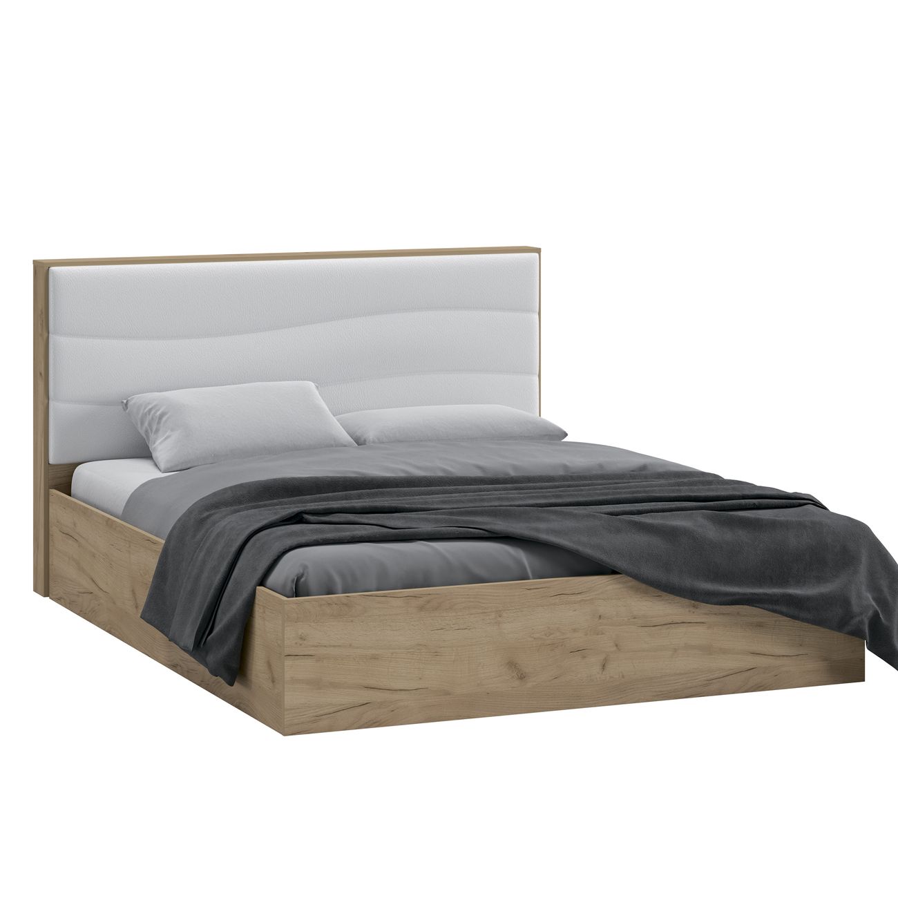 Кровать с подъемным механизмом Трия Миранда (1600) Дуб Крафт Золотой/Белый глянец