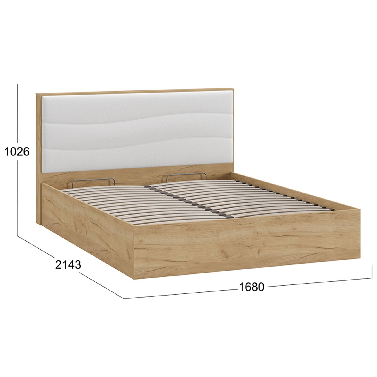 Кровать с подъемным механизмом Трия Миранда (1600) Дуб Крафт Золотой/Белый глянец