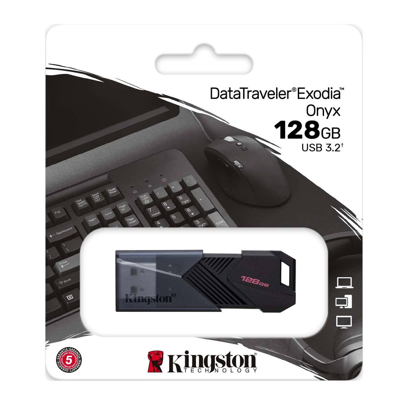 Флэш диск USB Kingston DataTraveler Exodia Onyx 128GB USB3.2 черный