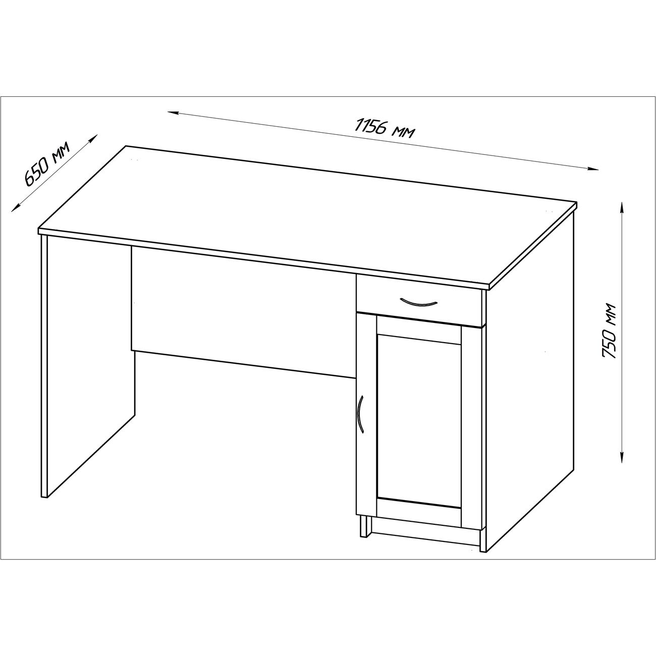 Стол письменный Гуд Лакк Кастор 116х65 см белый
