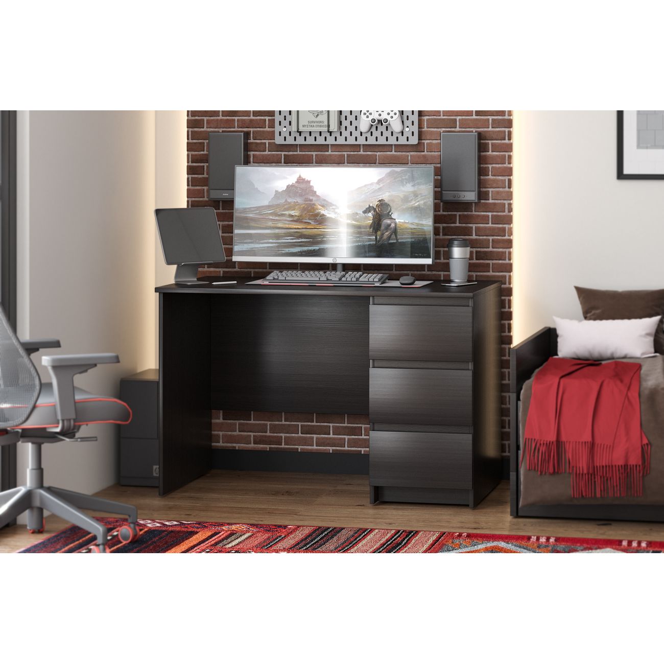 Стол письменный Гуд Лакк Кастор 3 ящика 116х65 см дуб венге