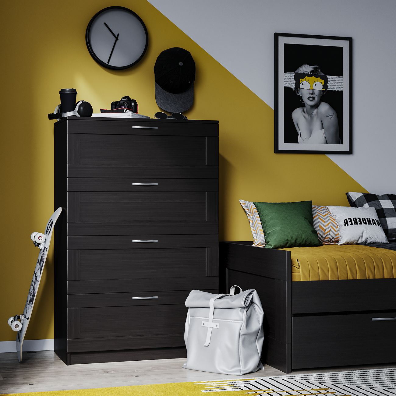 Комод бельевой Гуд Лакк Сириус 4 ящика, дуб венге