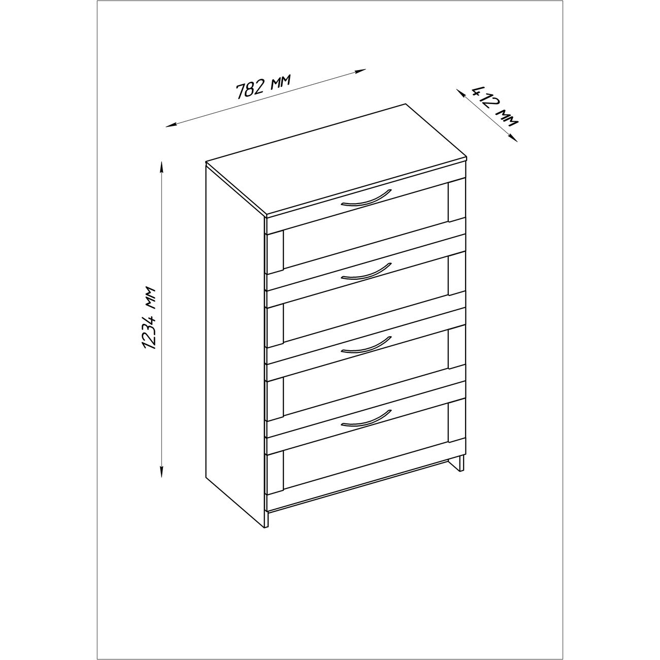 Комод бельевой Гуд Лакк Сириус 4 ящика, дуб венге