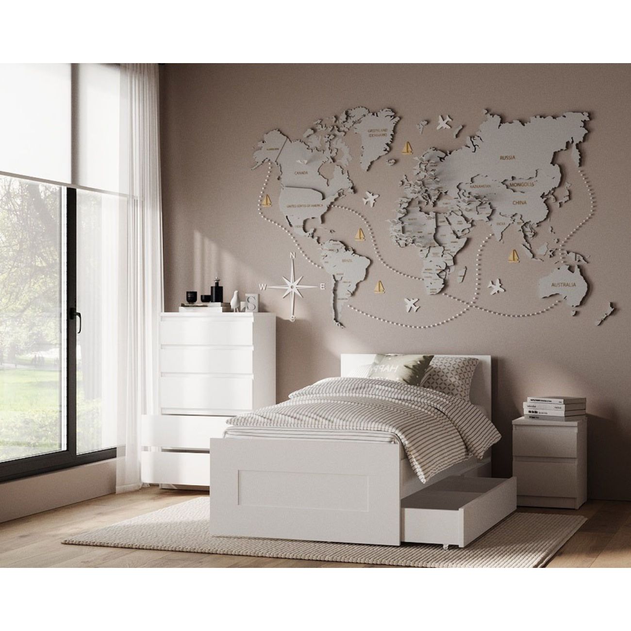 Комод Гуд Лакк Кастор 5 ящиков, белый