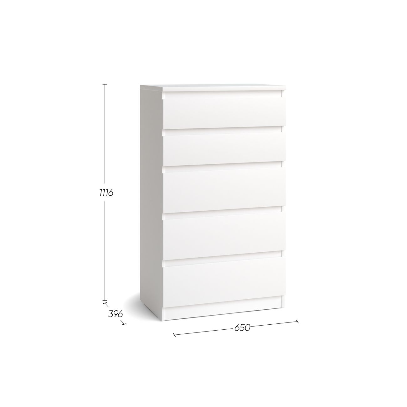 Комод Гуд Лакк Кастор 5 ящиков, белый