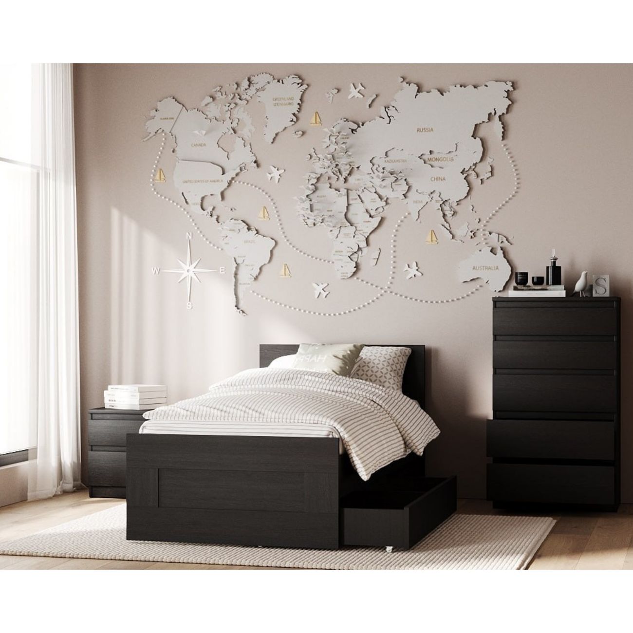 Комод Гуд Лакк Кастор 5 ящиков, дуб венге