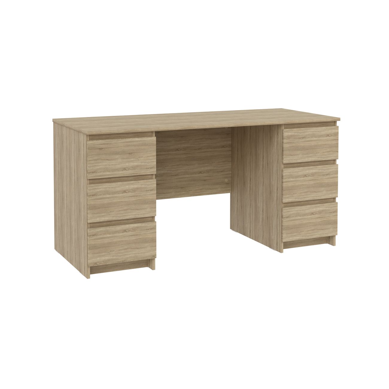 Стол письменный Гуд Лакк Кастор 6 ящиков 151х65 см дуб сонома