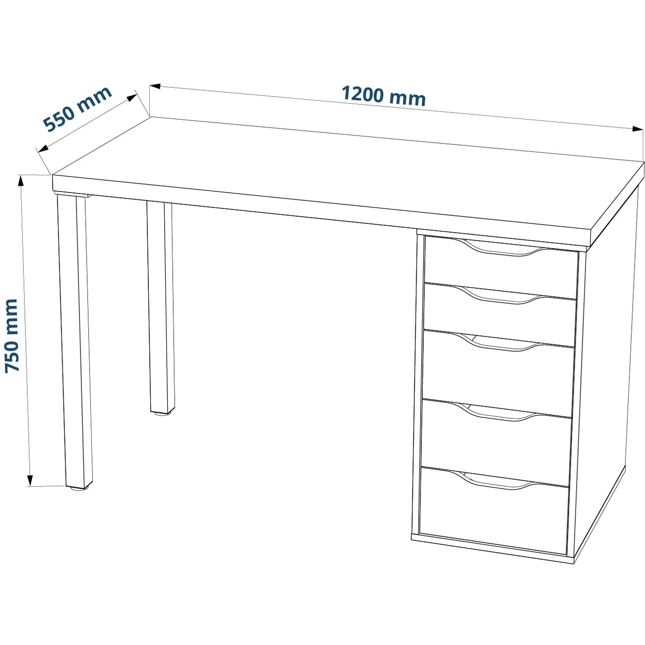 Стол письменный Гуд Лакк Ингар 1/5Т 120x75x55 белый