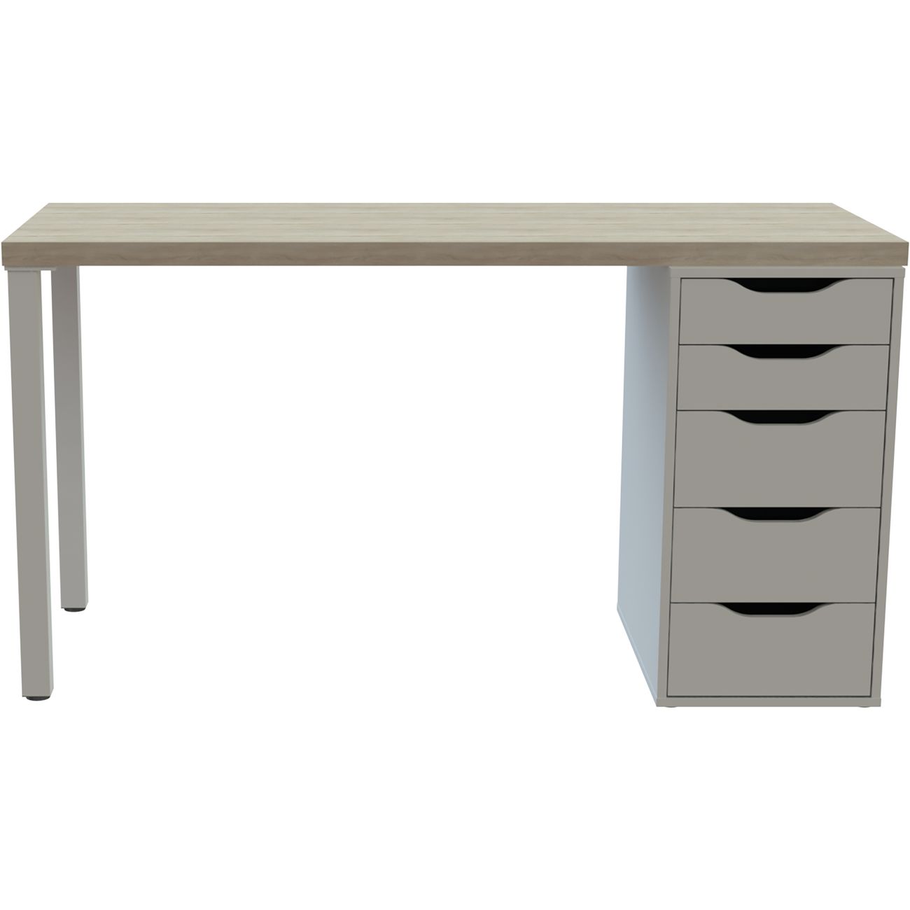 Стол письменный Гуд Лакк Ингар 2/5Т 140x75x55 дуб беленый/белый