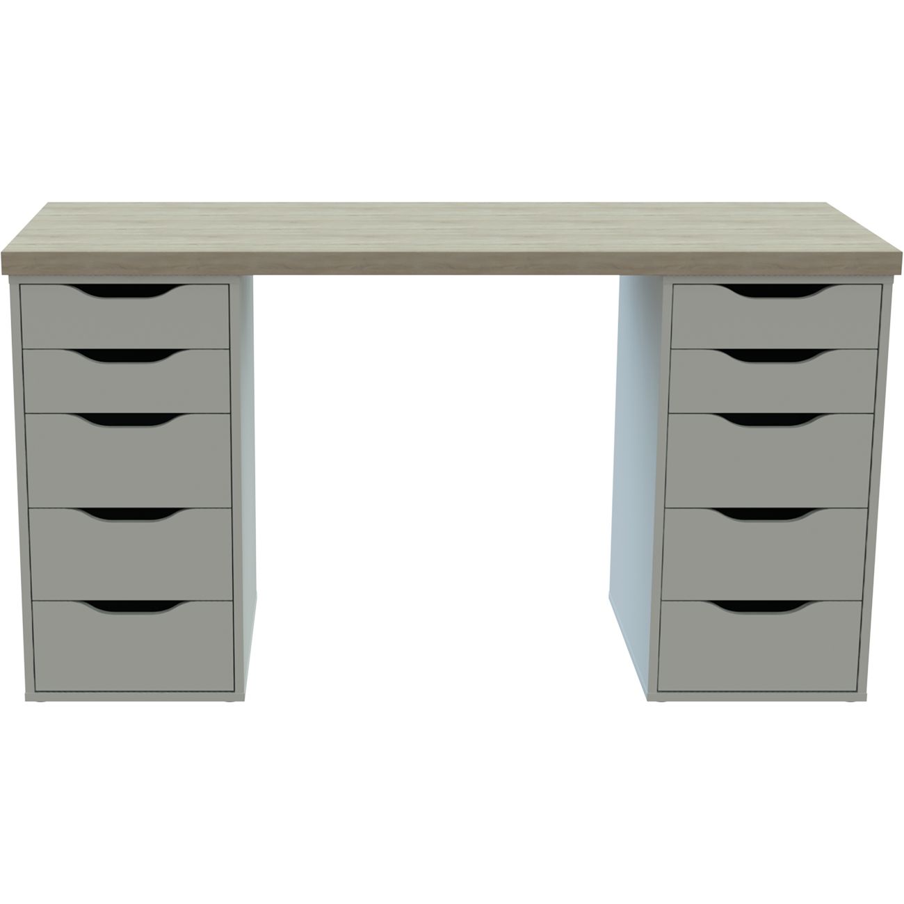 Стол письменный Гуд Лакк Ингар 2/55 140x75x55 дуб беленый/белый