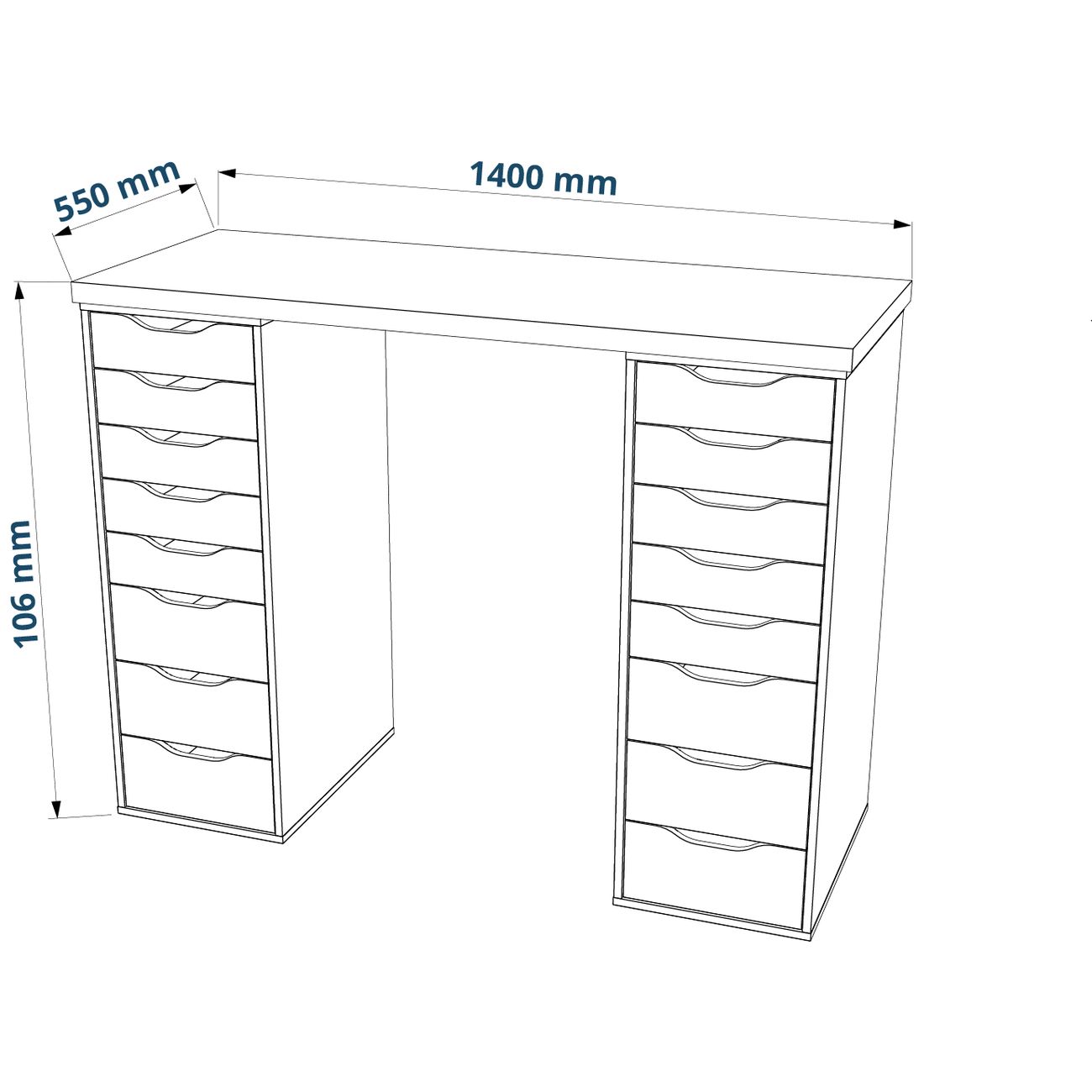 Стол письменный Гуд Лакк Ингар 2/88 140x106x55 белый