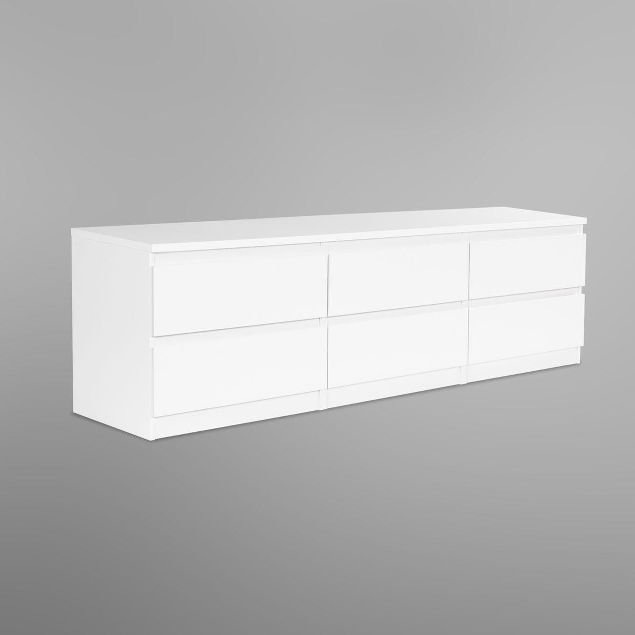 Тумба под телевизор Гуд Лакк Кастор 6 ящиков, белый