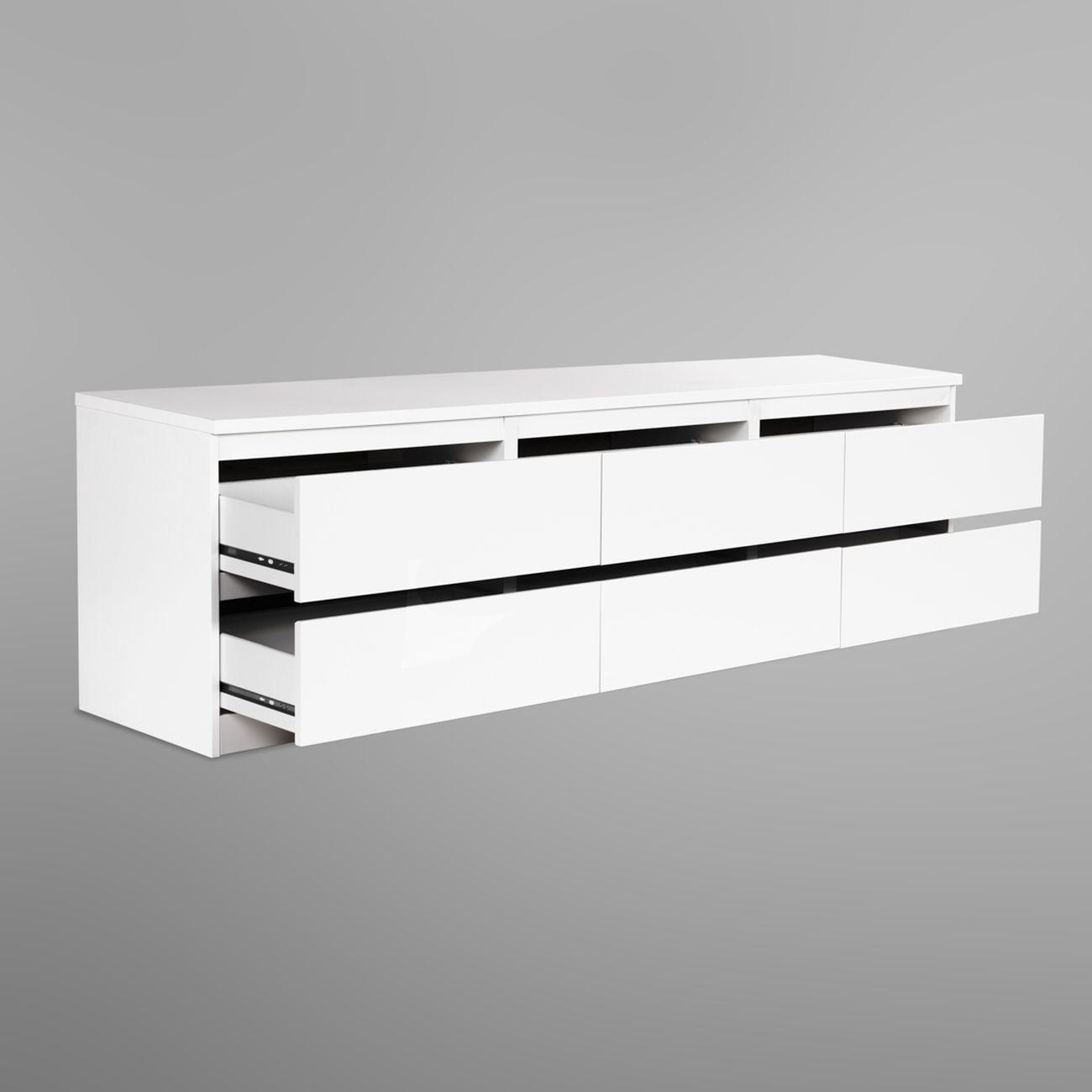 Тумба под телевизор Гуд Лакк Кастор 6 ящиков, белый