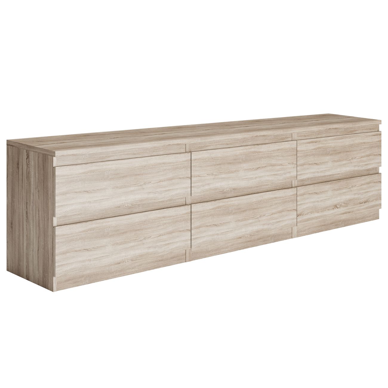 Тумба под телевизор Гуд Лакк Кастор 6 ящиков, дуб сонома