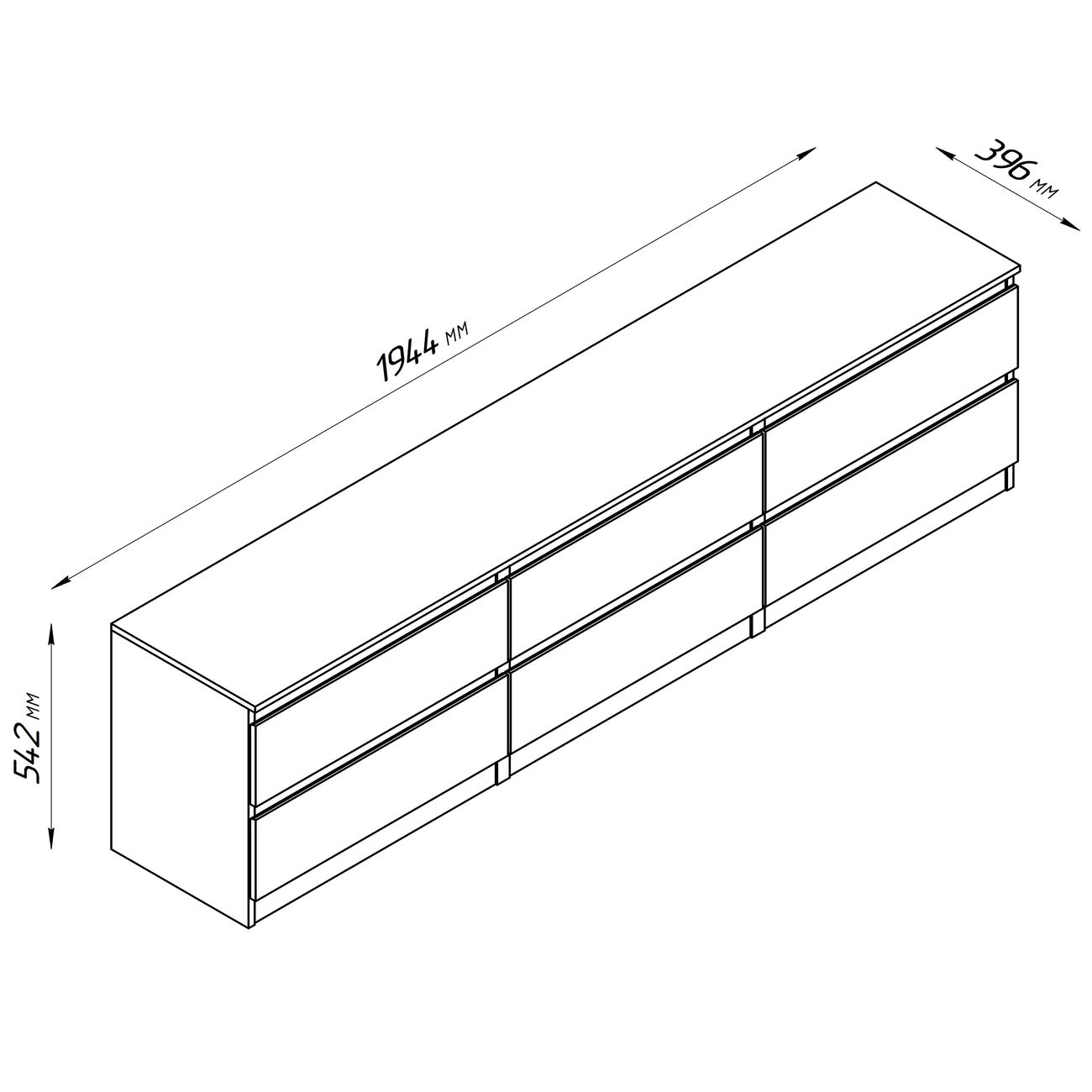 Тумба под телевизор Гуд Лакк Кастор 6 ящиков, дуб венге