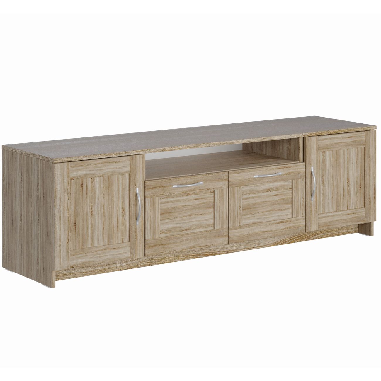 Тумба под телевизор Гуд Лакк Сириус 2 двери и 2 ящика 156х47, дуб сонома