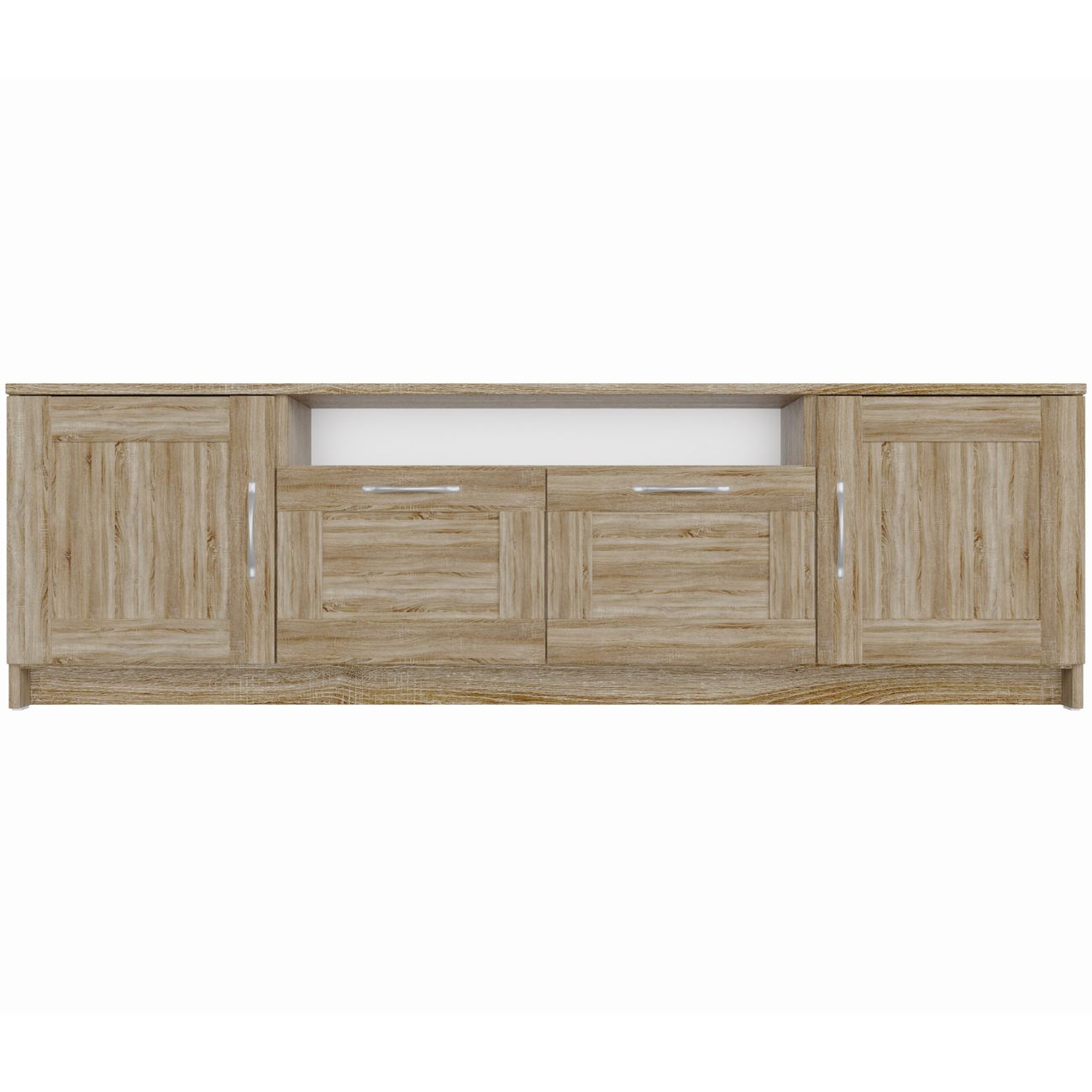 Тумба под телевизор Гуд Лакк Сириус 2 двери и 2 ящика 156х47, дуб сонома