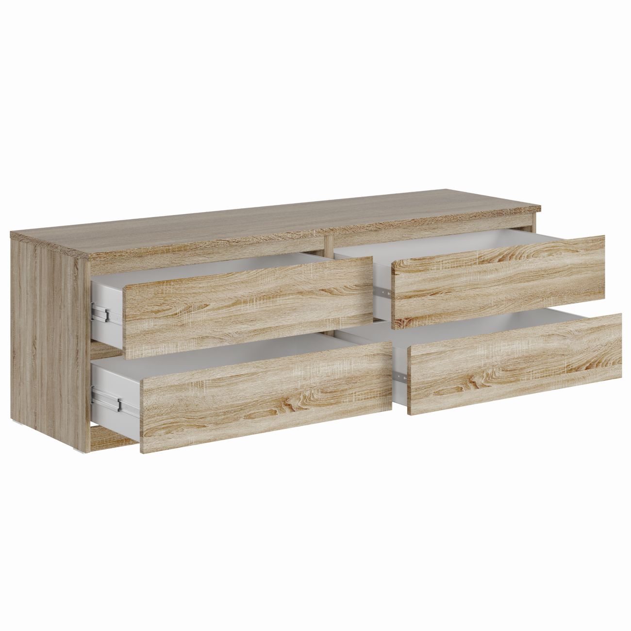 Тумба под телевизор Гуд Лакк Мальта 4 ящика 160х54, дуб сонома