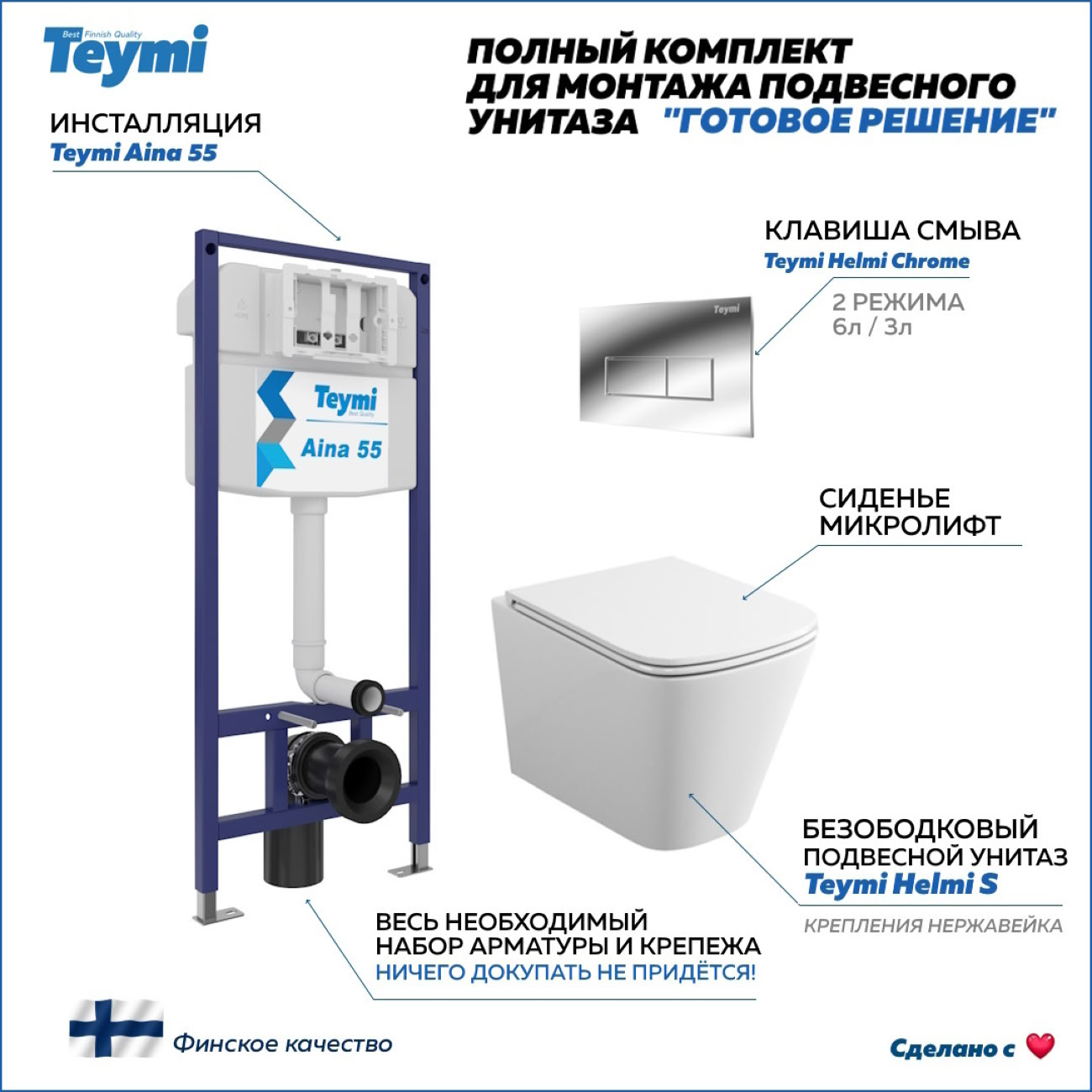 Унитаз Teymi T70035/T70202CH/T40302 фото