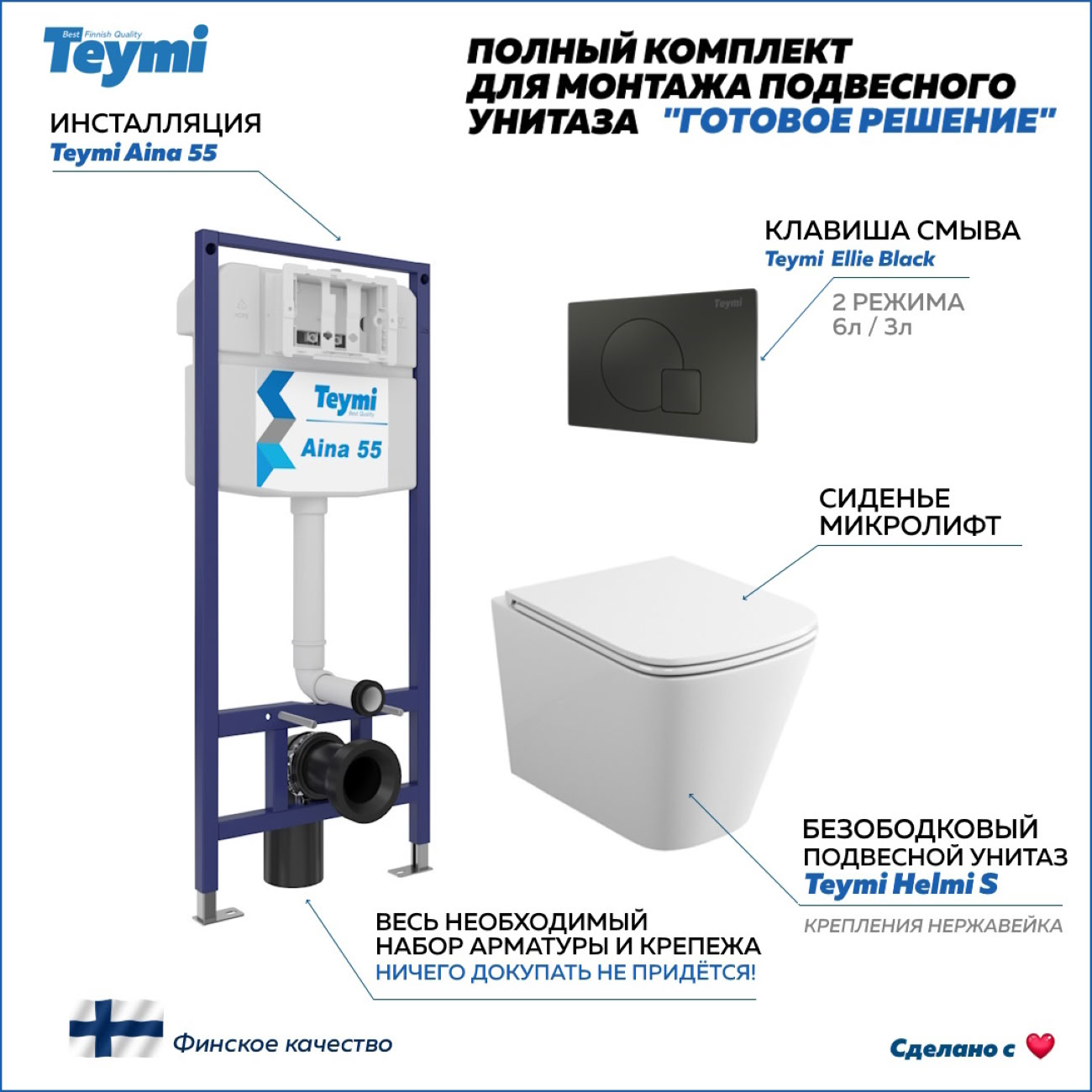 Унитаз Teymi T70035/T70023BM/T40302 фото