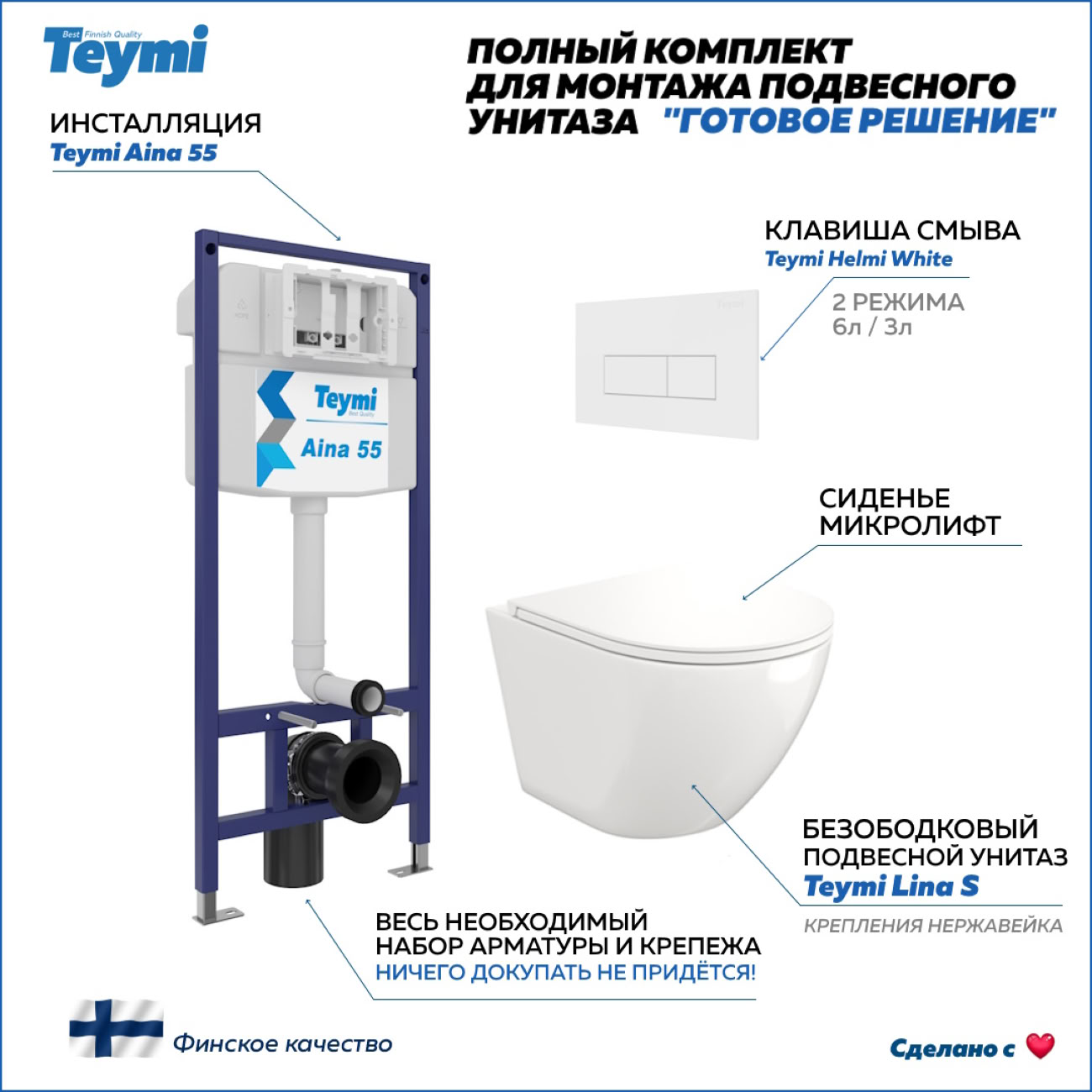 Унитаз Teymi T70035/T70018WM/T40102