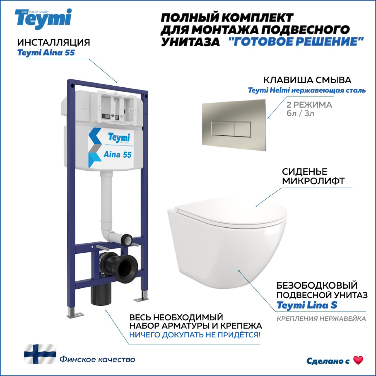 Унитаз Teymi T70035/T70204/T40102