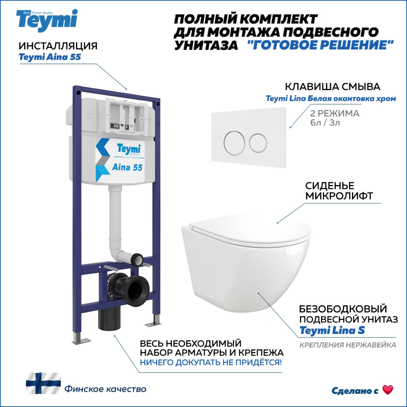 Унитаз Teymi T70035/T70106/T40102