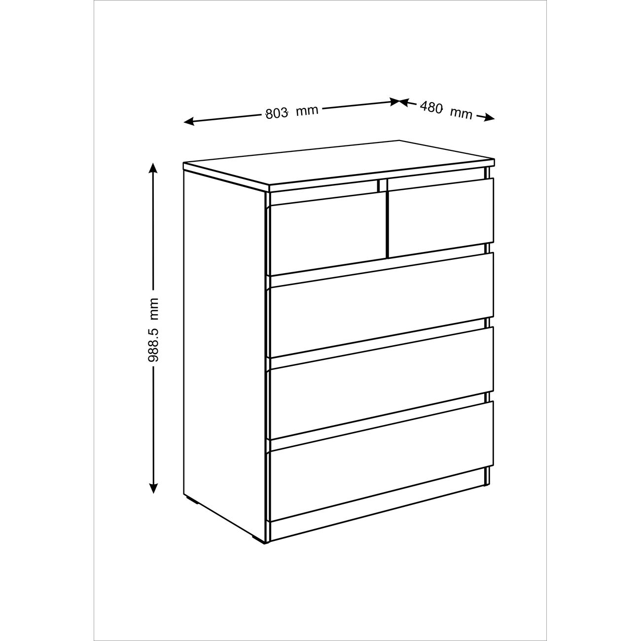Комод бельевой Гуд Лакк 2.05.02.080.5