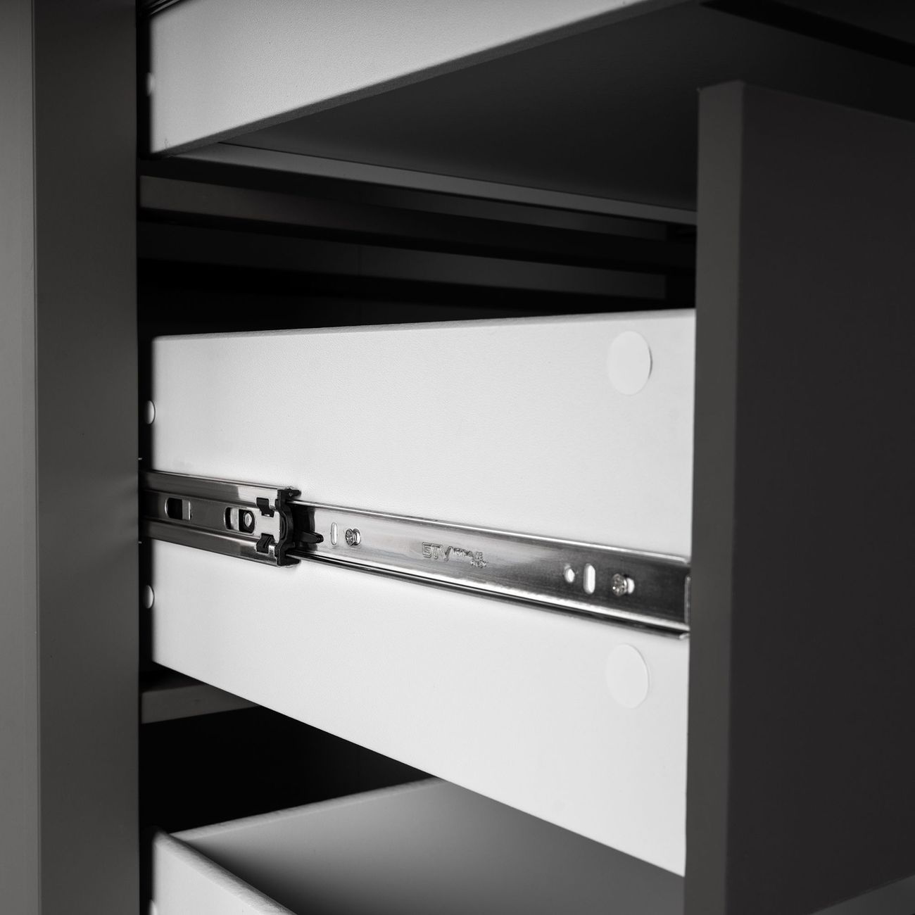 Комод Гуд Лакк САГА 3 ящика, серый/ясень