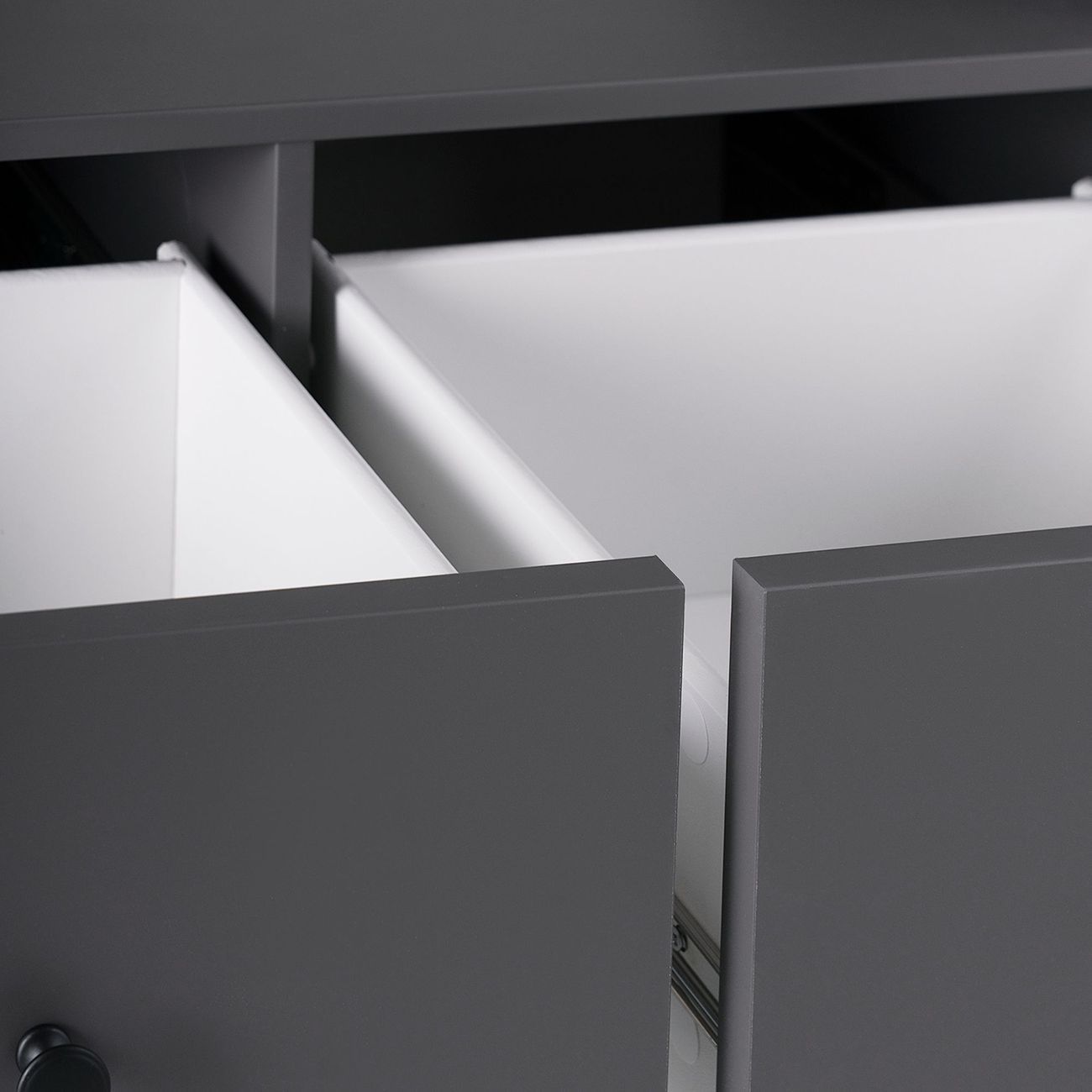 Тумба под телевизор Гуд Лакк САГА 3 ящика, серый/ясень