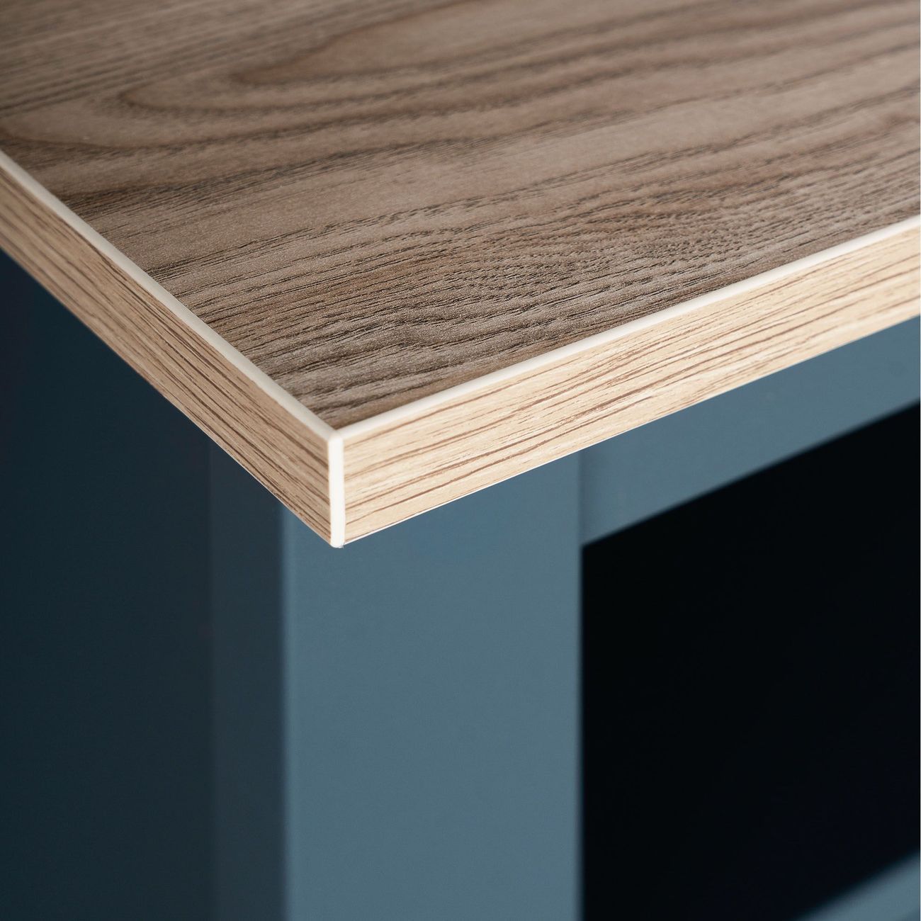 Тумба под телевизор Гуд Лакк САГА 3 ящика, темно-бирюзовый/ясень