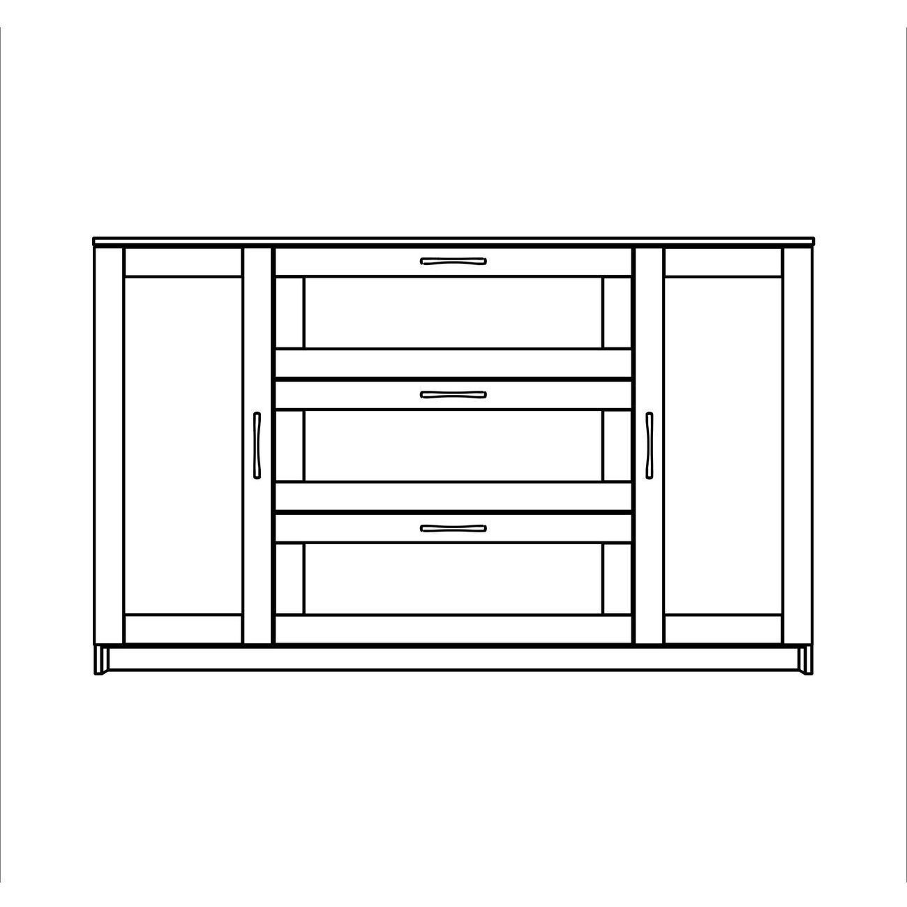 Тумба Гуд Лакк СИРИУС 2 двери и 3 ящика 156х95, дуб сонома