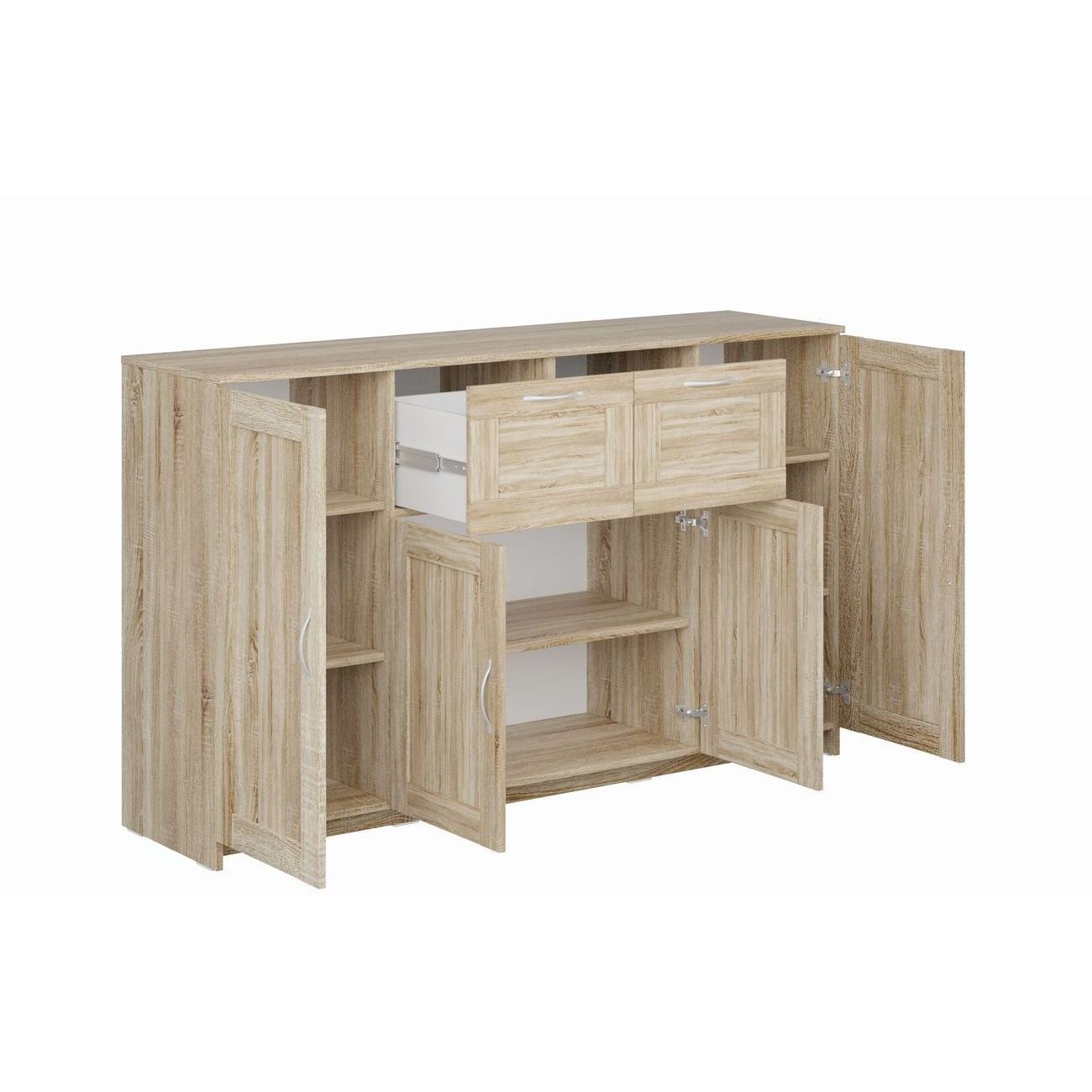 Тумба Гуд Лакк СИРИУС 4 двери и 2 ящика 156х95, дуб сонома