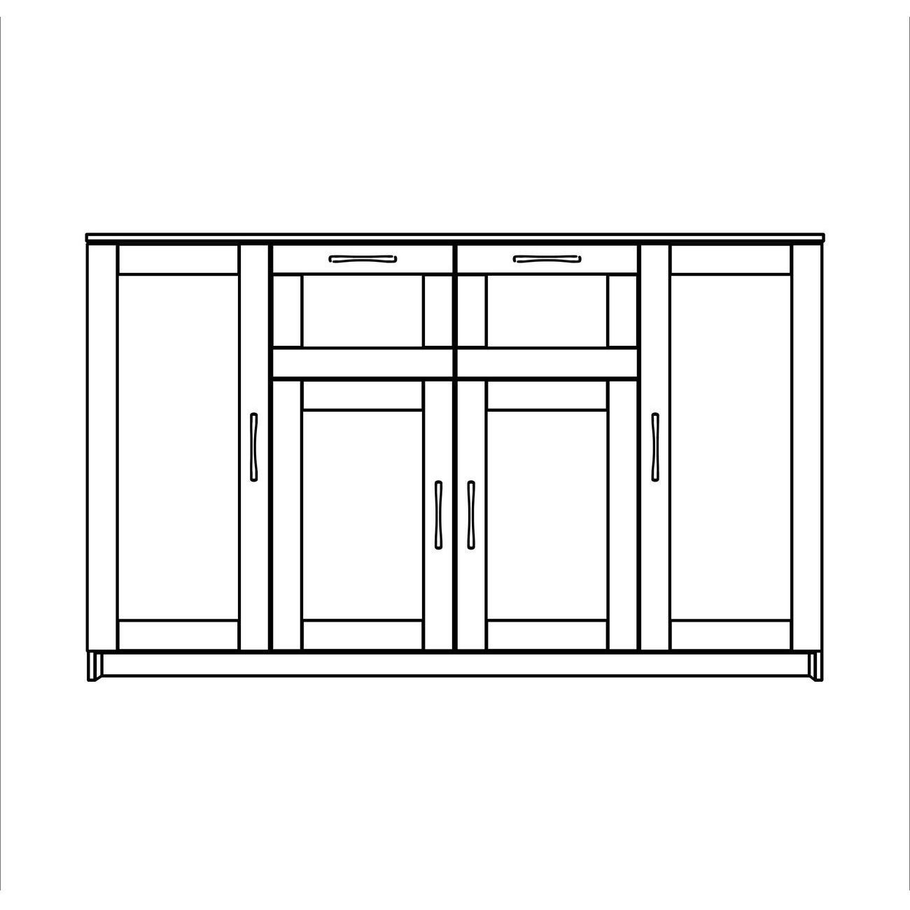 Тумба Гуд Лакк СИРИУС 4 двери и 2 ящика 156х95, дуб венге