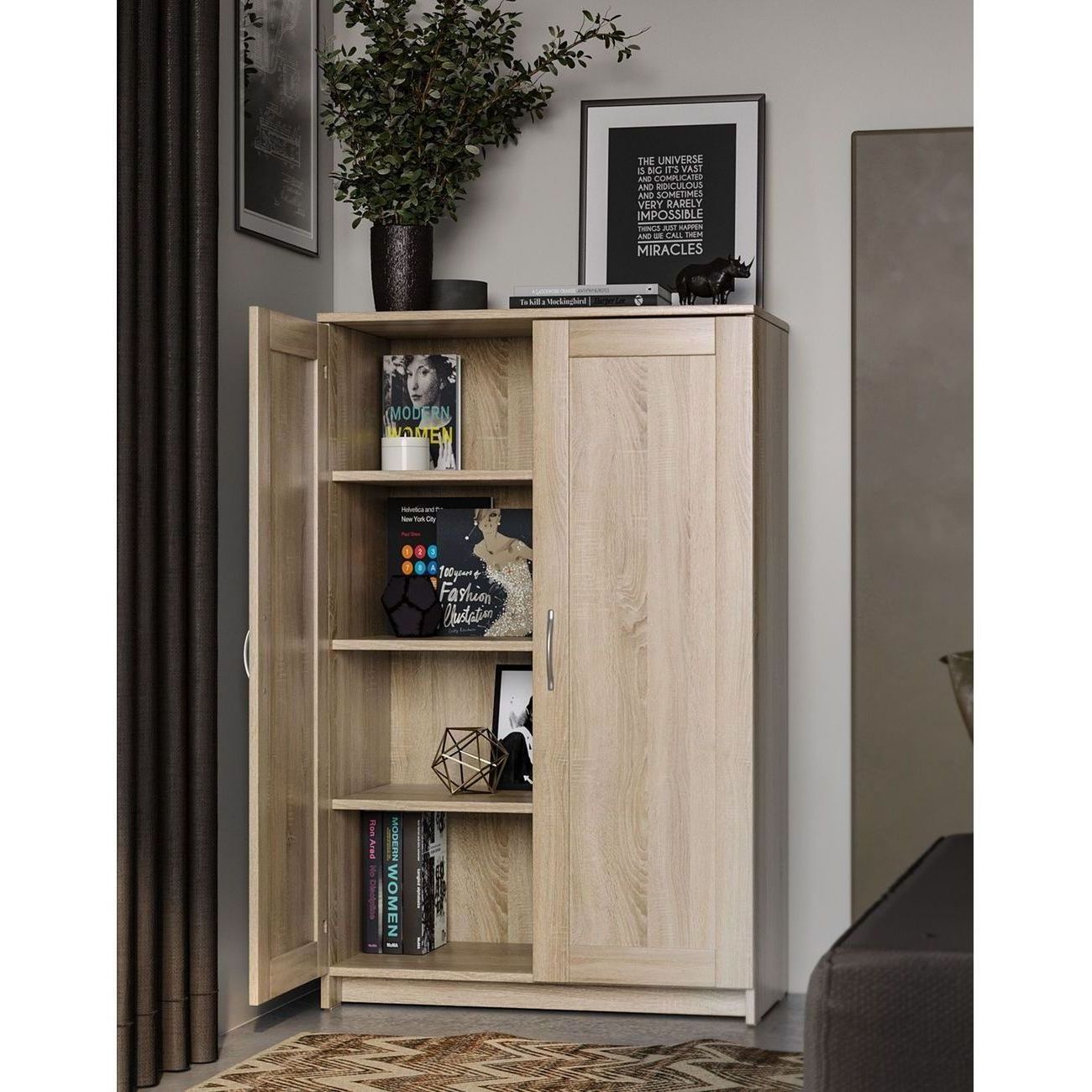 Тумба Гуд Лакк СИРИУС 2 двери 78х123, дуб сонома