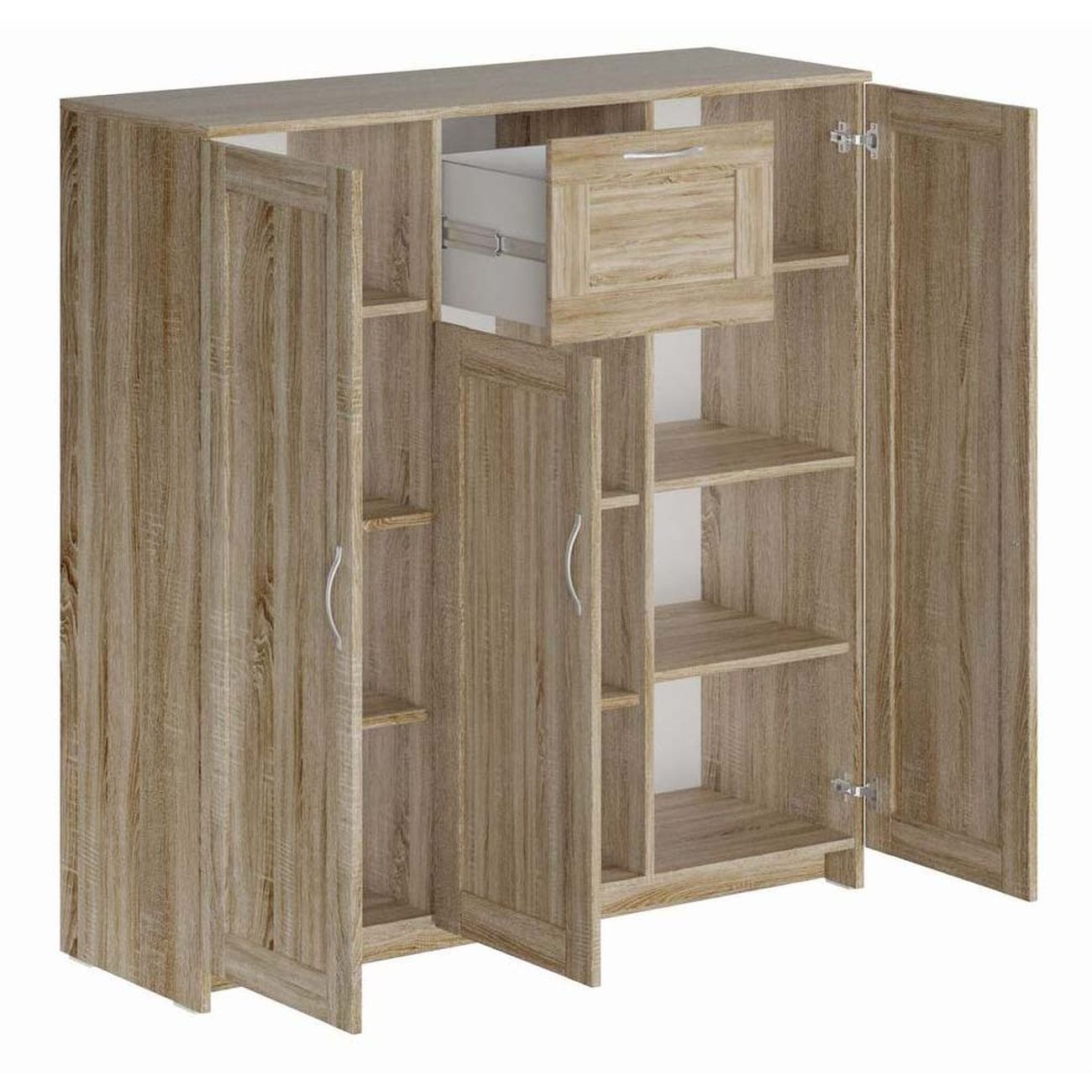 Тумба Гуд Лакк СИРИУС 3 двери и 1 ящик 117х123, дуб сонома