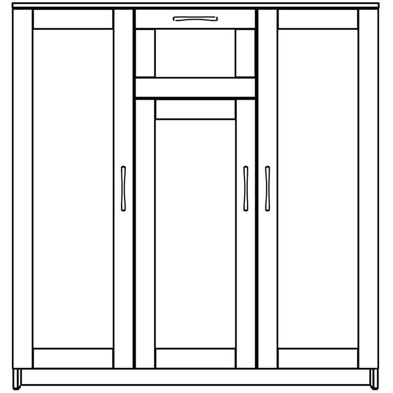 Тумба Гуд Лакк СИРИУС 3 двери и 1 ящик 117х123, дуб сонома