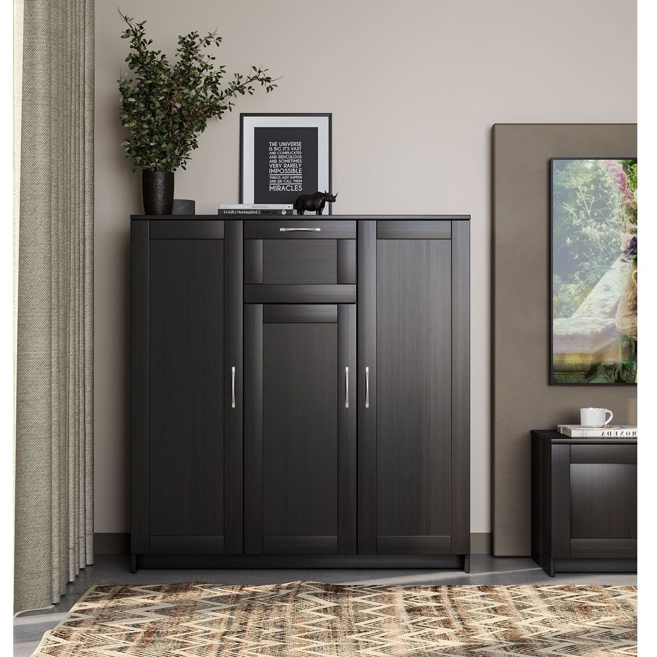 Тумба Гуд Лакк СИРИУС 3 двери и 1 ящик 117х123, дуб венге