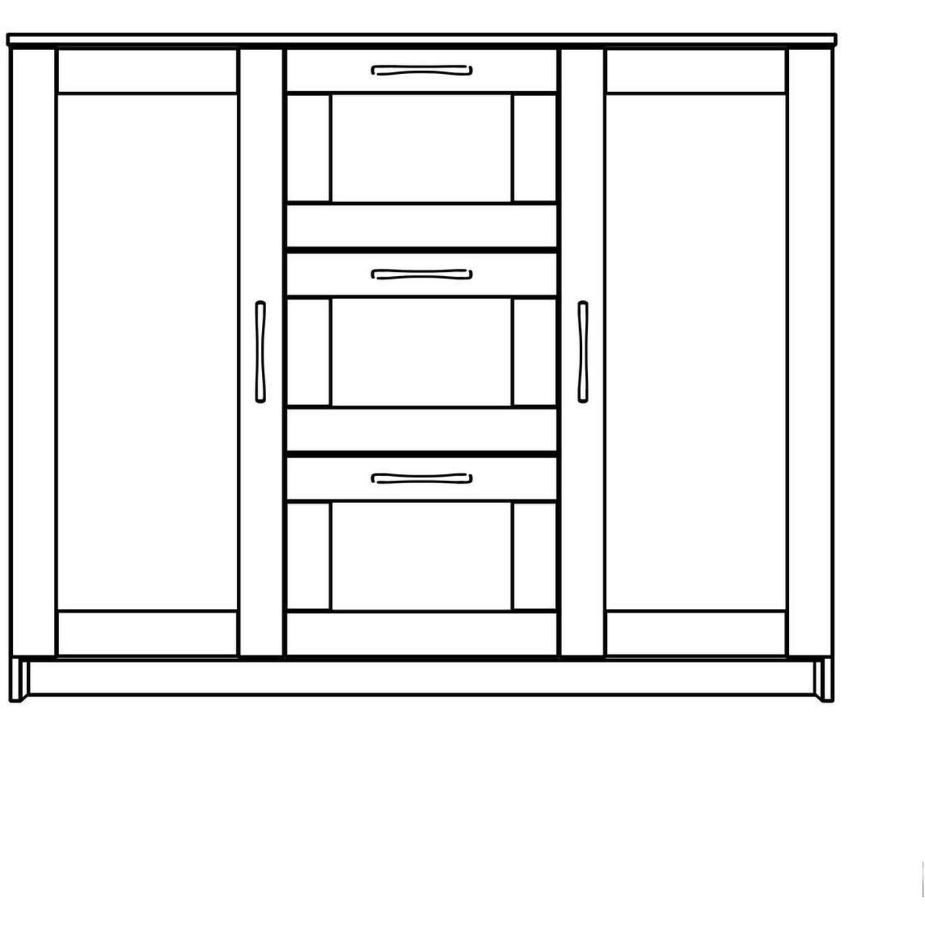 Тумба Гуд Лакк СИРИУС 2 двери и 3 ящика 117х95, дуб сонома