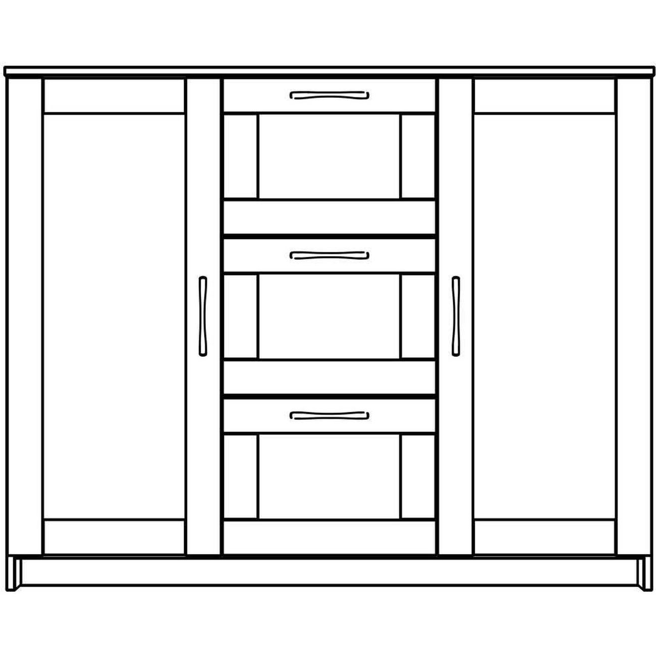 Тумба Гуд Лакк СИРИУС 2 двери и 3 ящика 117х95, дуб венге