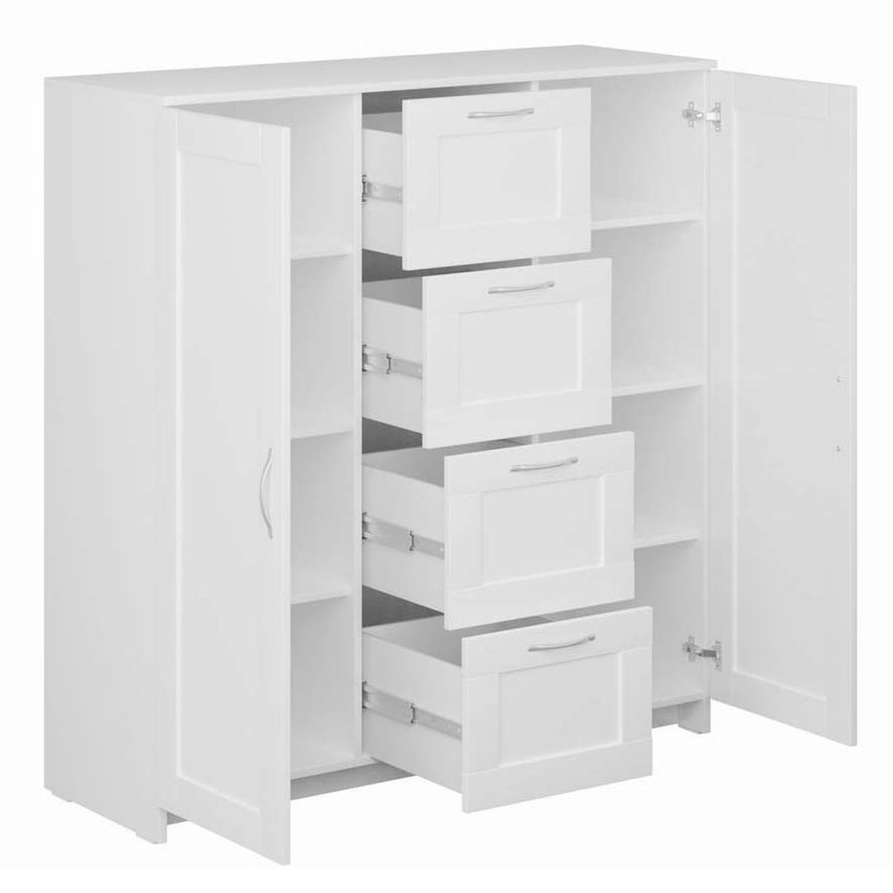 Тумба Гуд Лакк СИРИУС 2 двери и 4 ящика 117х123, белый