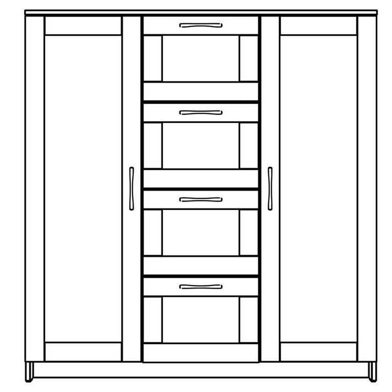 Тумба Гуд Лакк СИРИУС 2 двери и 4 ящика 117х123, белый