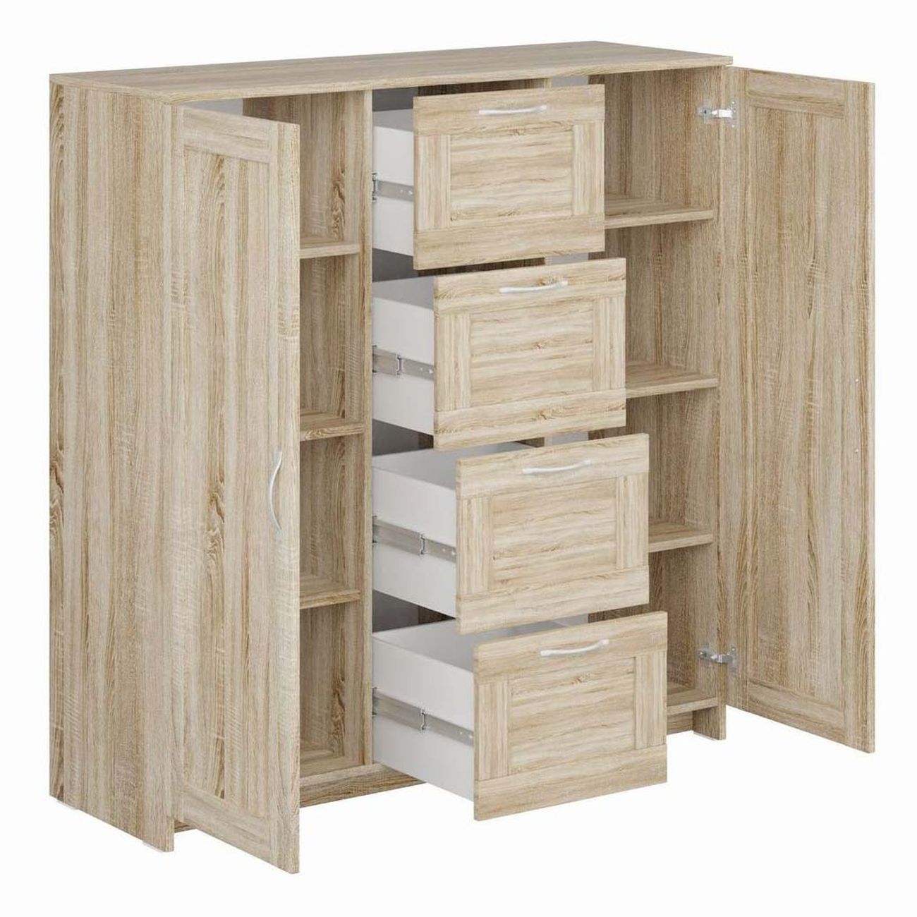 Тумба Гуд Лакк СИРИУС 2 двери и 4 ящика 117х123, дуб сонома