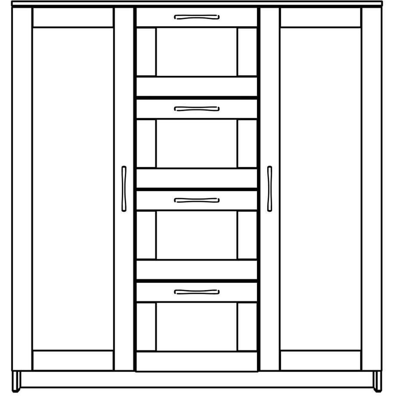 Тумба Гуд Лакк СИРИУС 2 двери и 4 ящика 117х123, дуб сонома