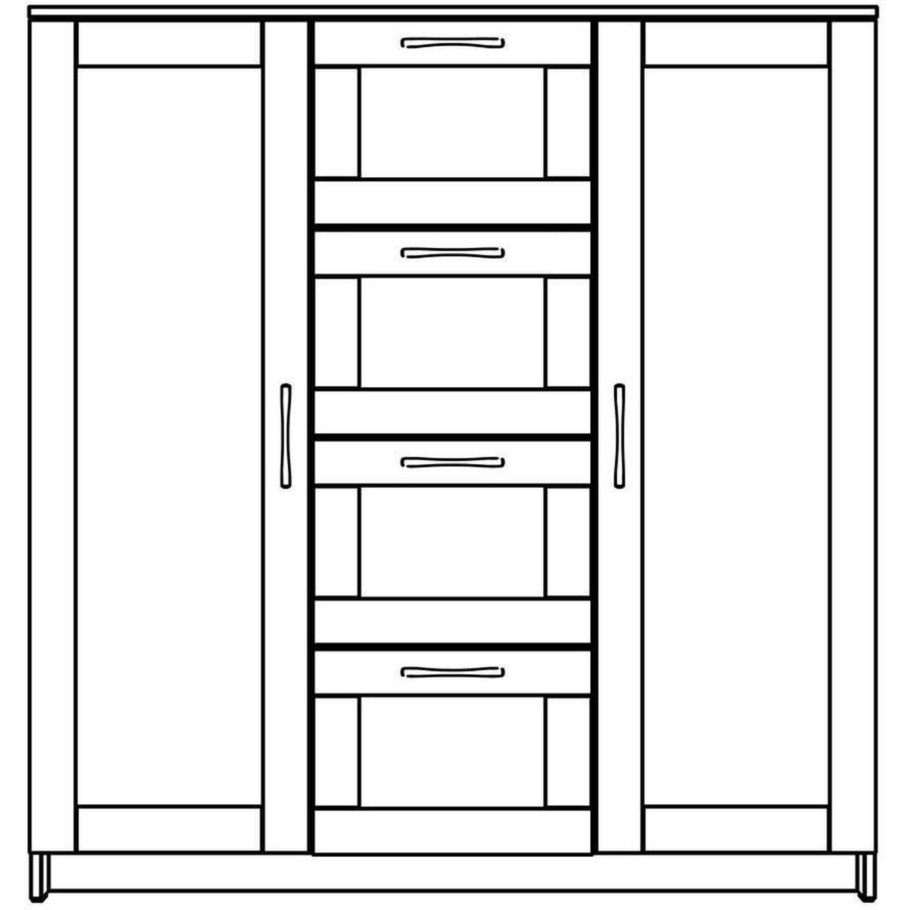 Тумба Гуд Лакк СИРИУС 2 двери и 4 ящика 117х123, дуб венге