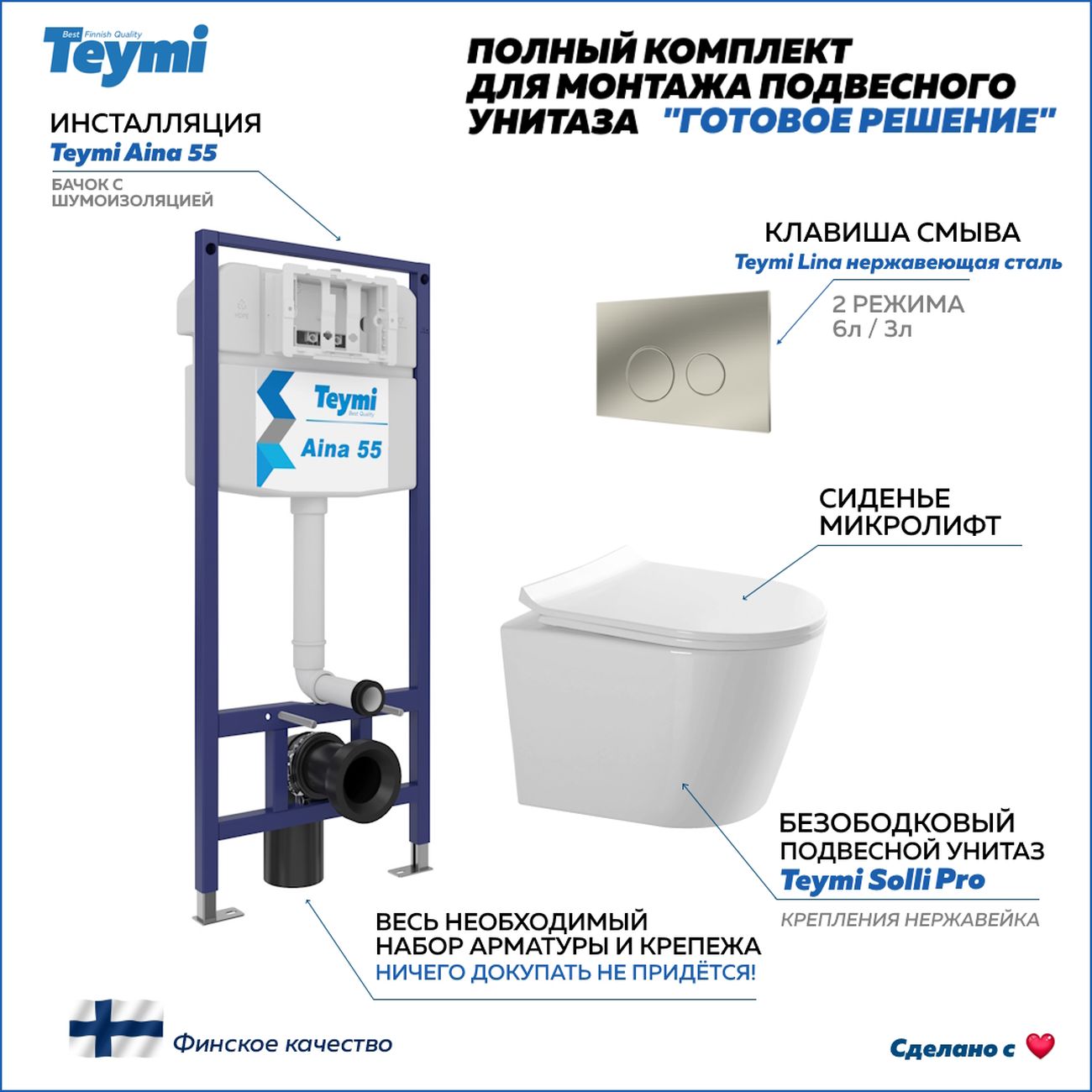 Унитаз Teymi Solli Pro F15774