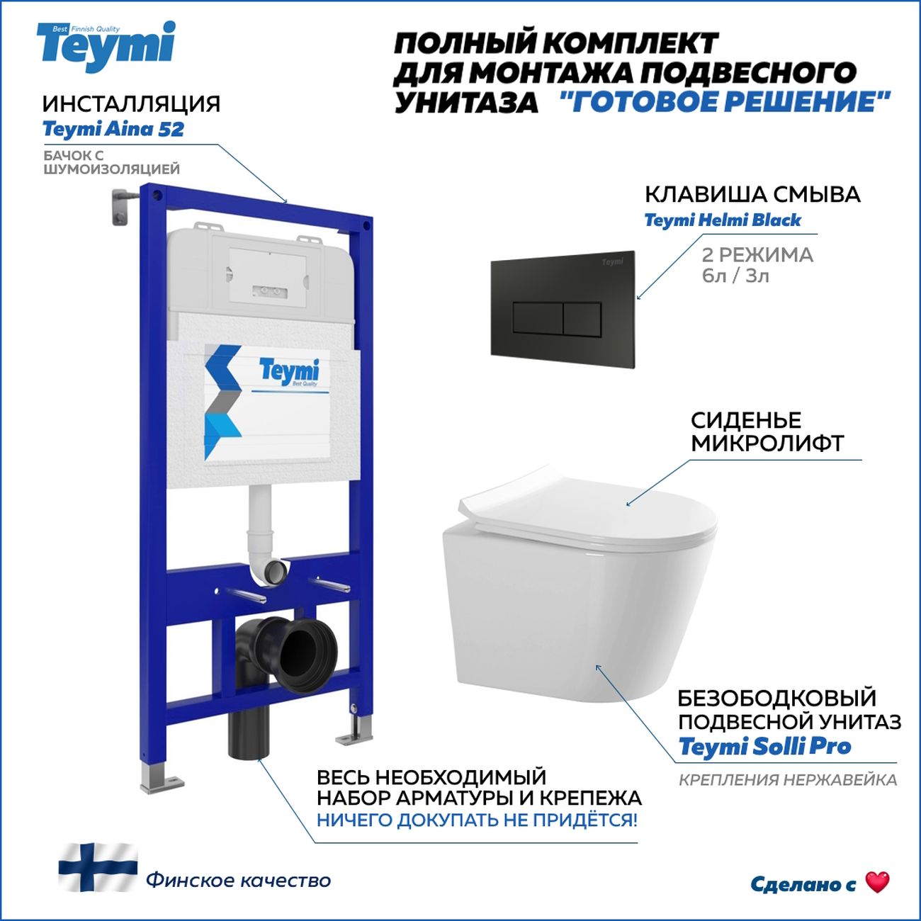 Унитаз Teymi Solli Pro F15722