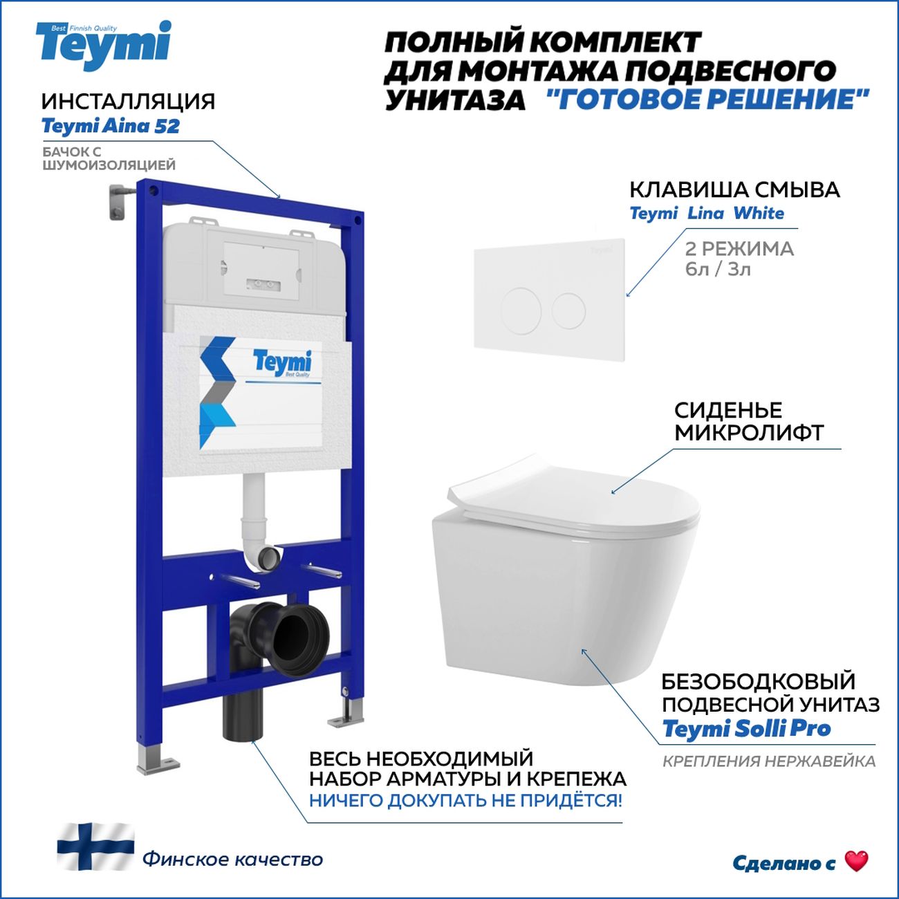Унитаз Teymi Solli Pro F15729